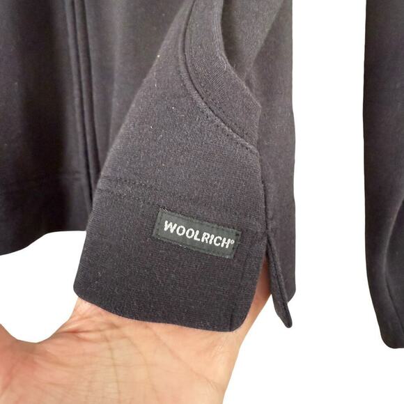 Woolrich Full Zip Short Jacket in Black Stretch Cotton, Size Medium - Picture 9 of 12